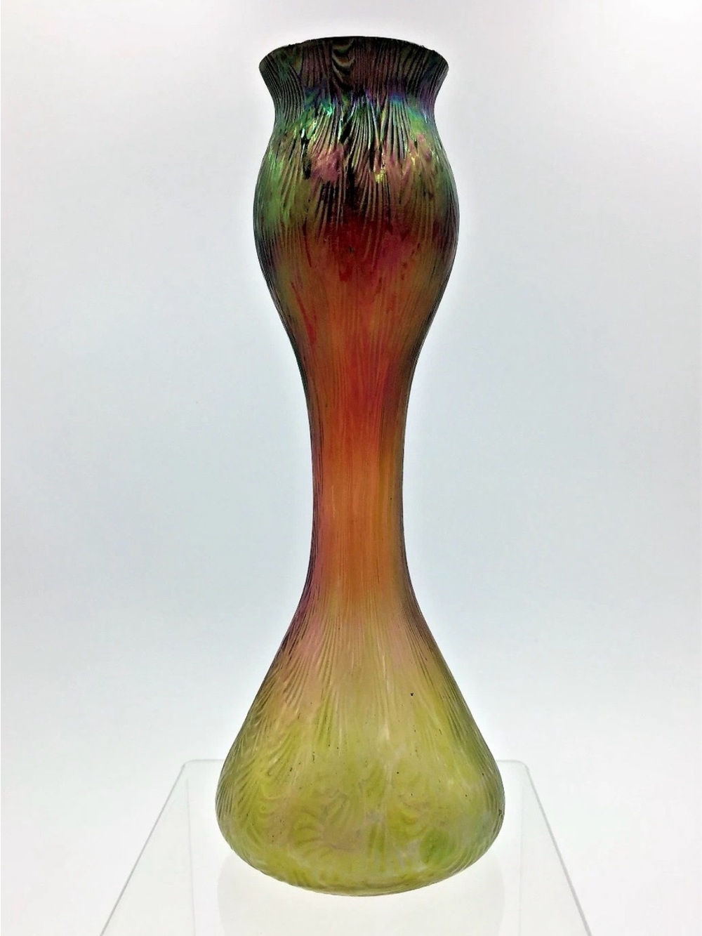 Bohemian ca.1900 Josef Rindskopf's Söhne Art Nouveau Pepita Art Glass Vase